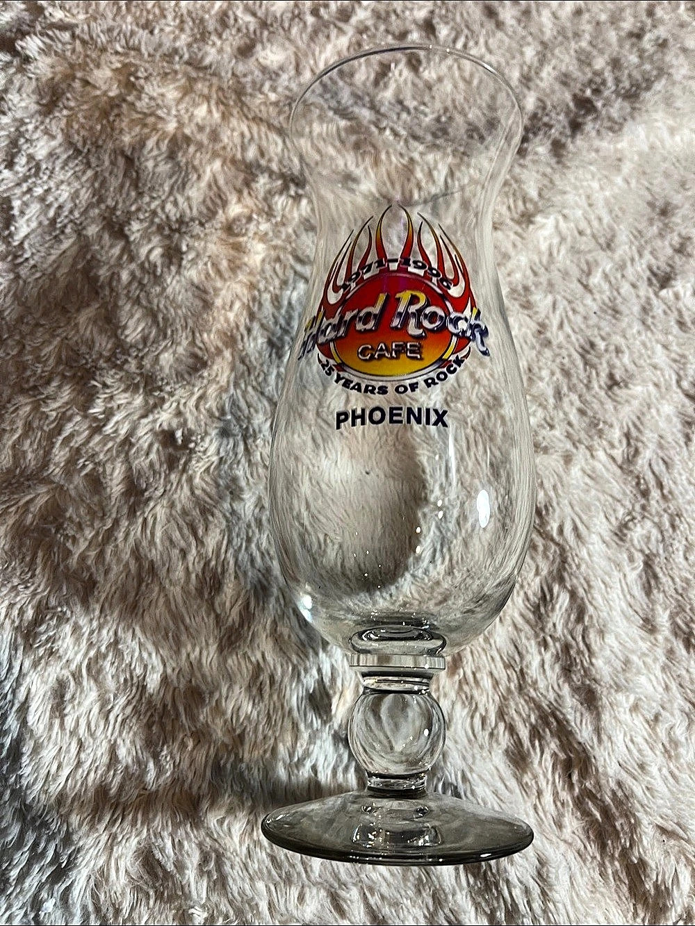 Hard Rock Cafe Phoenix 25 Years of Rock 1971-1996 Hurricane Glass Hurricane